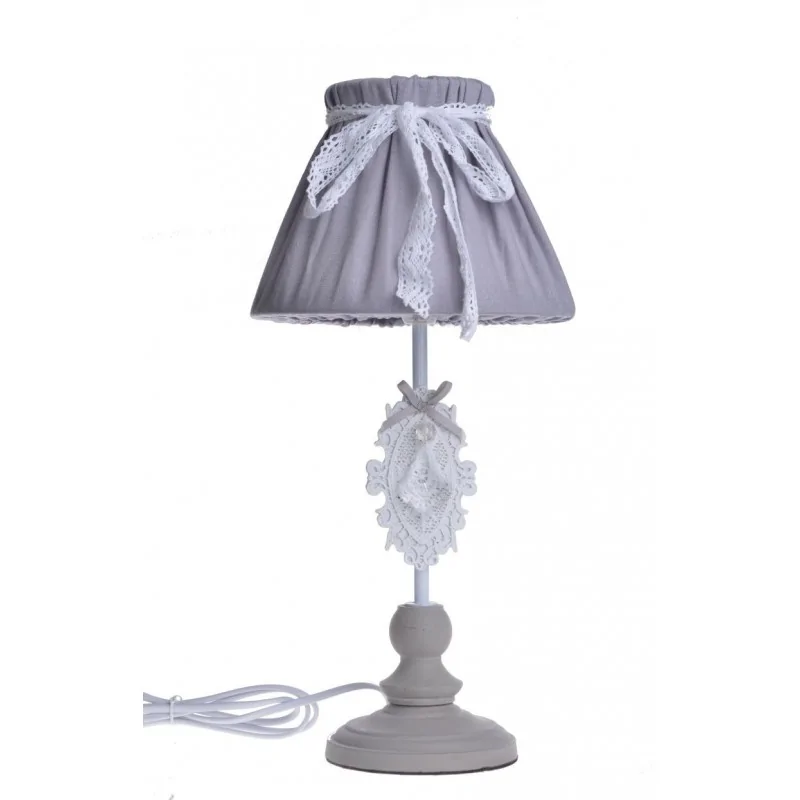 Lampa szara prowansalska nocna stołowa 42 cm