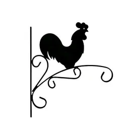 Uchwyt metalowy na kwiaty doniczkę z kogutem