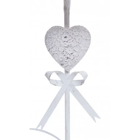 Lampa stołowa biała z sercem 53 cm 