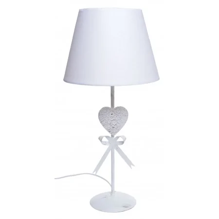 Lampa stołowa biała z sercem 53 cm 