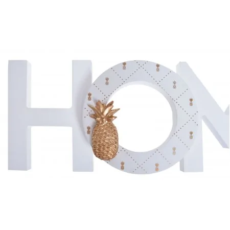 Napis HOME z ananasem biało złoty