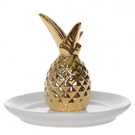 Talerzyk na biżuterię z ananasem złotym 9 cm