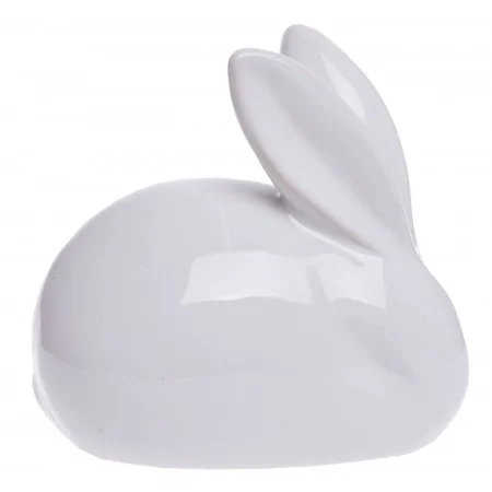 Zając królik biały ceramiczny figurka 15 cm