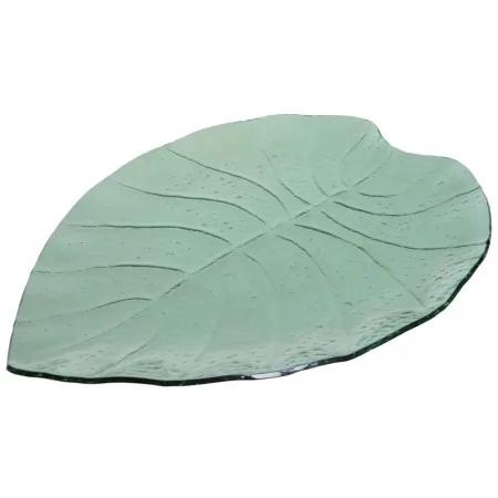 Półmisek talerz zielony liść szklany 37,5x28,5 cm
