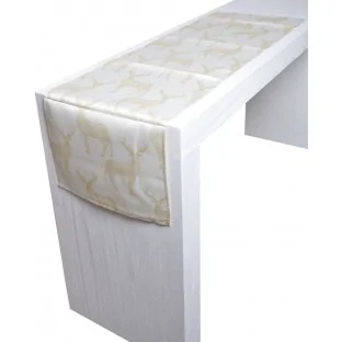 Bieżnik szary z koronką 140x40 cm 