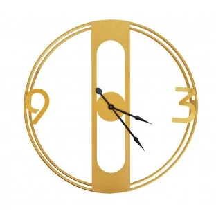 Zegar ścienny okrągły metalowy złoty