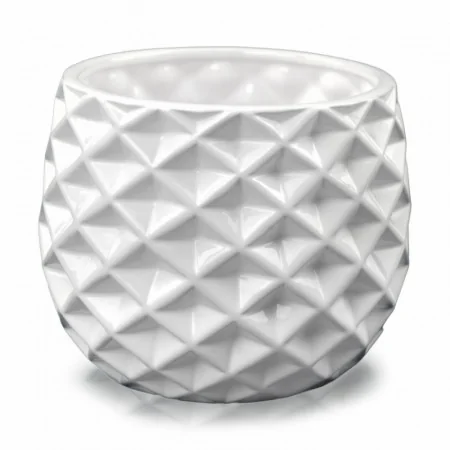 Osłonka ceramiczna geometryczna biała 13x16