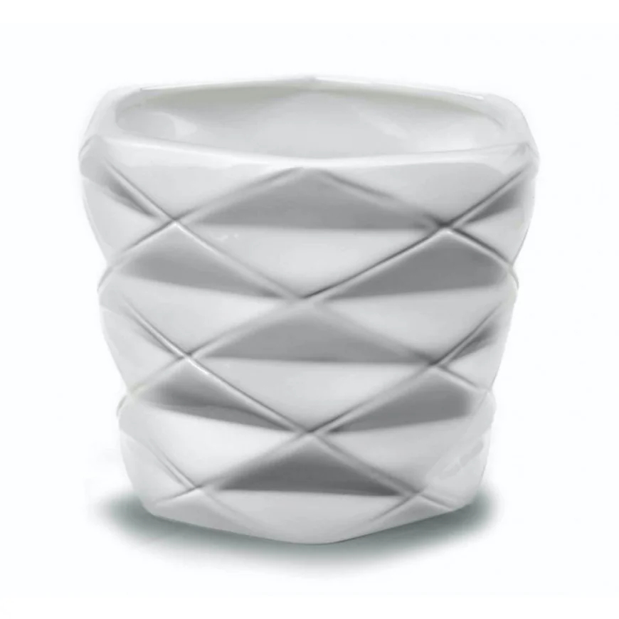 Osłonka ceramiczna geometryczna biała