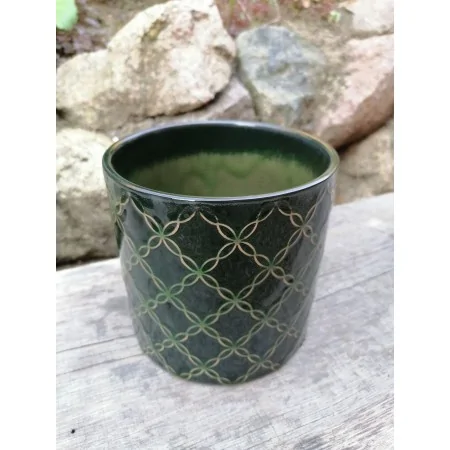 Osłonka ceramiczna zielona 13x13 cm /wz3/
