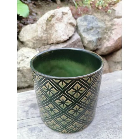 Osłonka ceramiczna zielona 13x13 cm /wz4