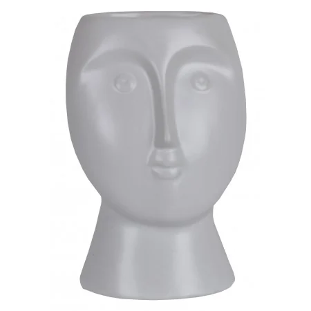 Wazon twarz głowa biały ceramiczny 17 cm