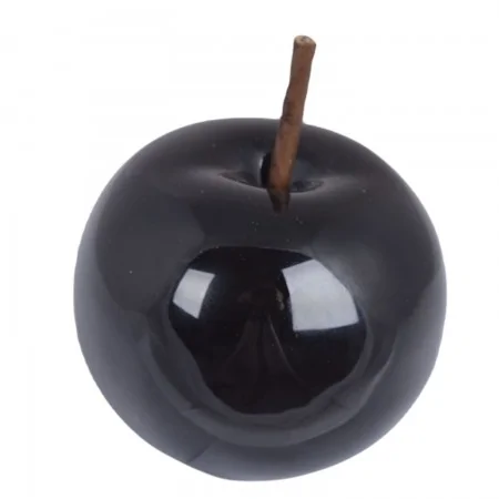 Jabłko ceramiczne czarne figurka 8x8 cm