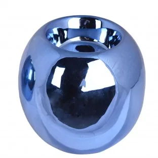 Świecznik ceramiczny kula niebieski 7,5 cm