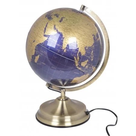 Globus złoto niebieski podświetlany 25 cm