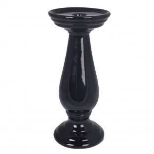 Świecznik czarny ceramiczny wysoki 23 cm