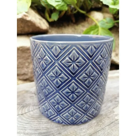 Osłonka ceramiczna niebieska KOBALT 13x13 cm /wz3/