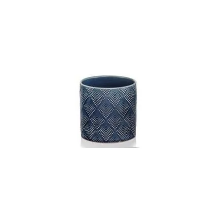 Osłonka doniczka ceramiczna niebieska 13x13 cm 5