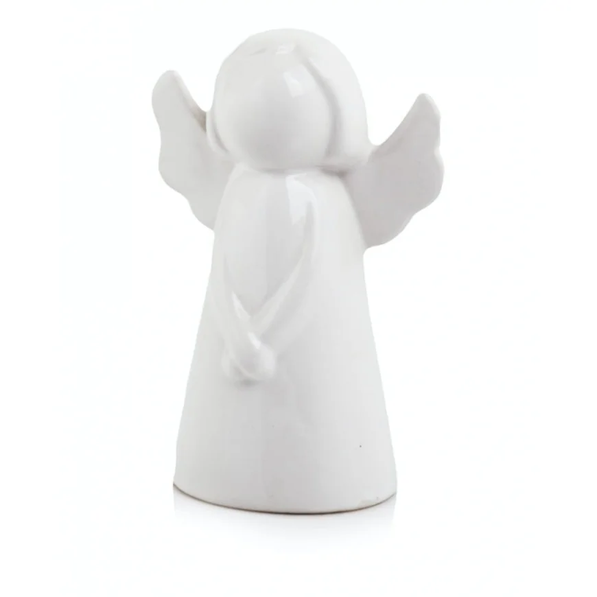 Anioł Aniołek ceramiczny biały figurka 15 cm