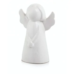 Anioł Aniołek ceramiczny biały figurka 12 cm