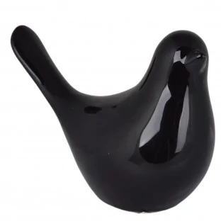 Ptaszek ptak czarny figurka ceramiczny 9,5 cm