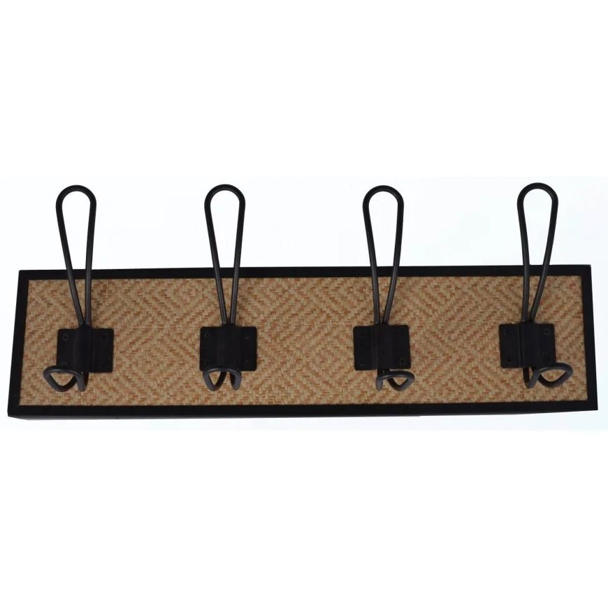Wieszak ścienny BOHO metalowy 4 haki 40 cm