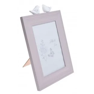 Ramka na zdjęcie szara z ptaszkami 16x21