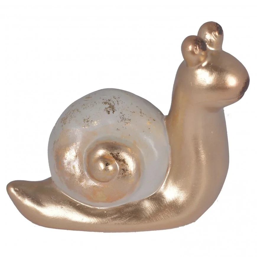 Ślimak figurka złota dekoracja 11 cm