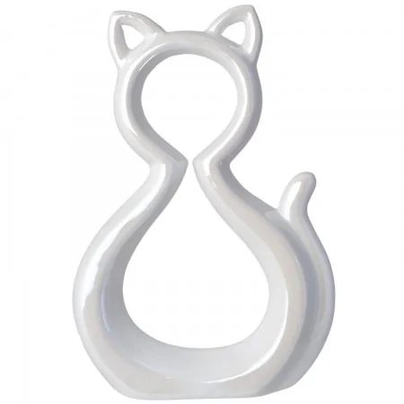 Kot figurka kota biały ceramiczny 21 cm