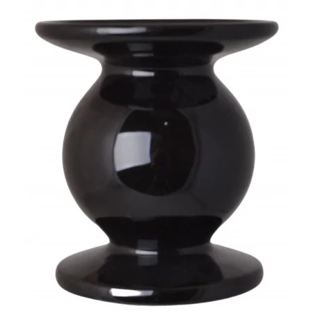 Świecznik czarny ceramiczny mały 11,5 cm