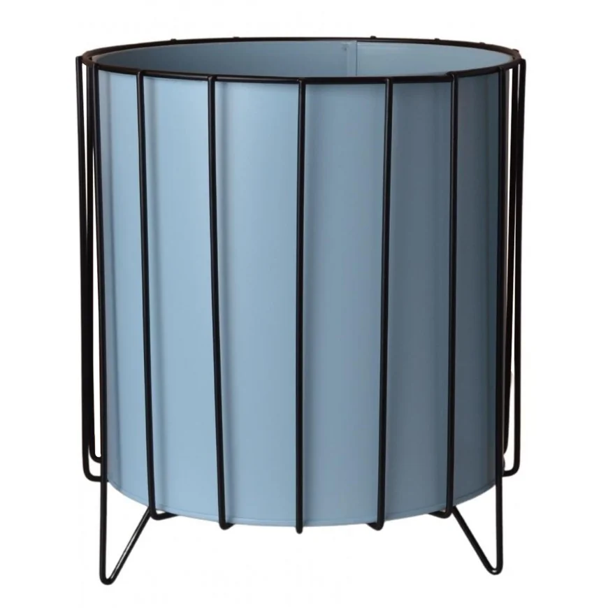 Donica metalowa niebieska w stojaku 22,5cm
