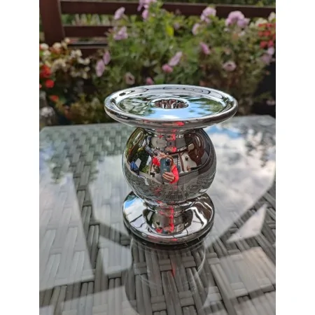 Świecznik srebrny ceramiczny niski 11,5 cm