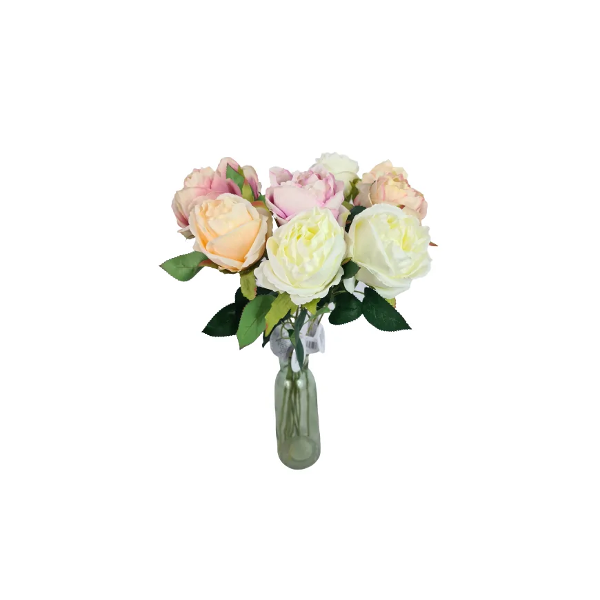Sztuczna róża kwiat mix kolorów 47 cm