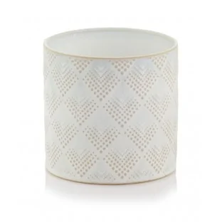 Osłonka kremowa doniczka z wzorem 13x13 cm 3