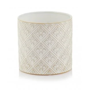 Osłonka kremowa doniczka z wzorem 13cm 6