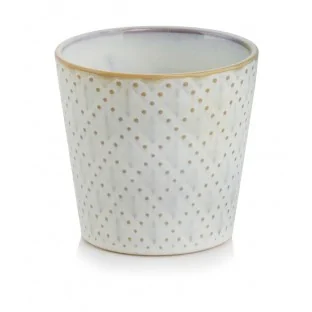Osłonka kremowa z wzorem doniczka 13 cm