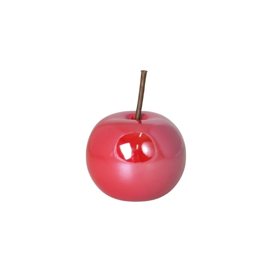 Jabłko czerwone perłowe figurka do dekoracji 8 cm