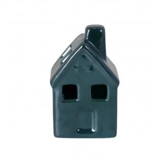 Domek led zielony ceramiczny lampion 8 cm