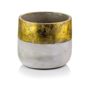 Osłonka szara ze złotym paskiem betonowa 12,5 cm