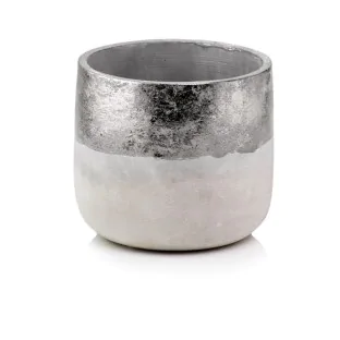 Osłonka szara ze srebrnym paskiem betonowa 12,5 cm