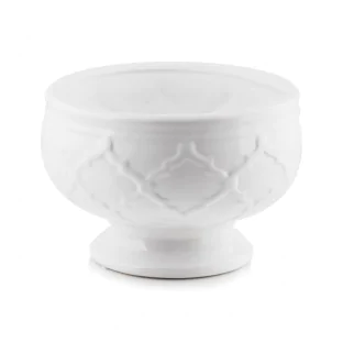 Biała misa osłonka ceramiczna pod stroik 23 cm