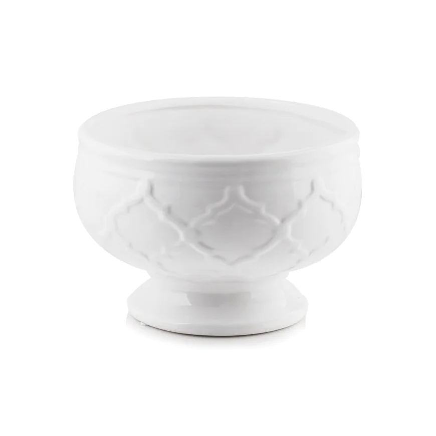 Biała misa osłonka ceramiczna pod stroik 23 cm