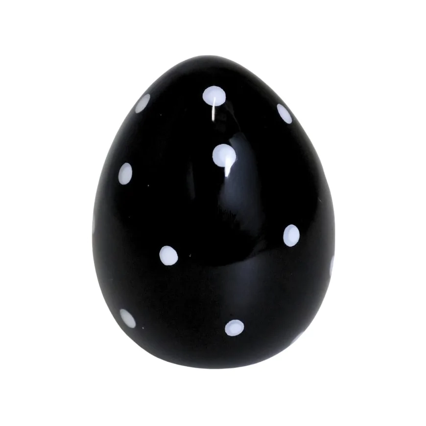 Jajko wielkanocne czarne w kropki duże 18 cm