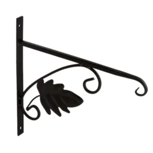 Wieszak metalowy do kwiatów uchwyt z liściem