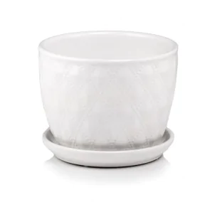 Doniczka biała z podstawką 17 cm