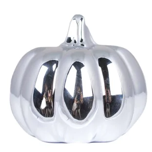 Dynia srebrna ceramiczna do dekoracji duża 16 cm