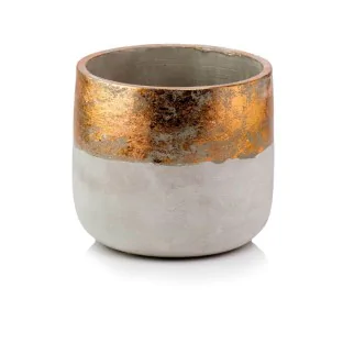 Osłonka szara z miedzianym paskiem betonowa 12,5 cm