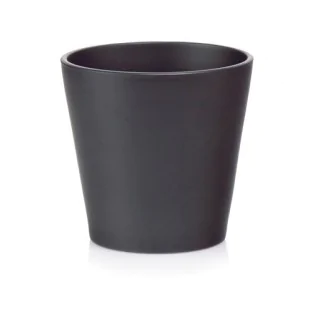Osłonka czarna matowa doniczka ceramiczna 13,5 cm
