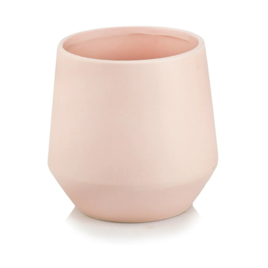Osłonka różowa matowa gładka ceramiczna 13 cm