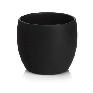Osłonka czarna matowa kula mała doniczka 11x9 cm