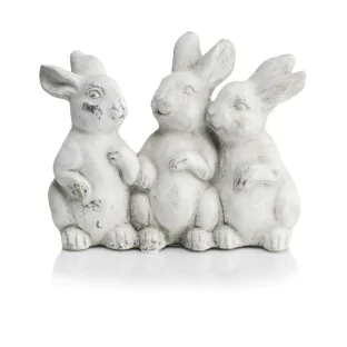 Zajączki wielkanocne ceramiczne beżowe 18x15 cm